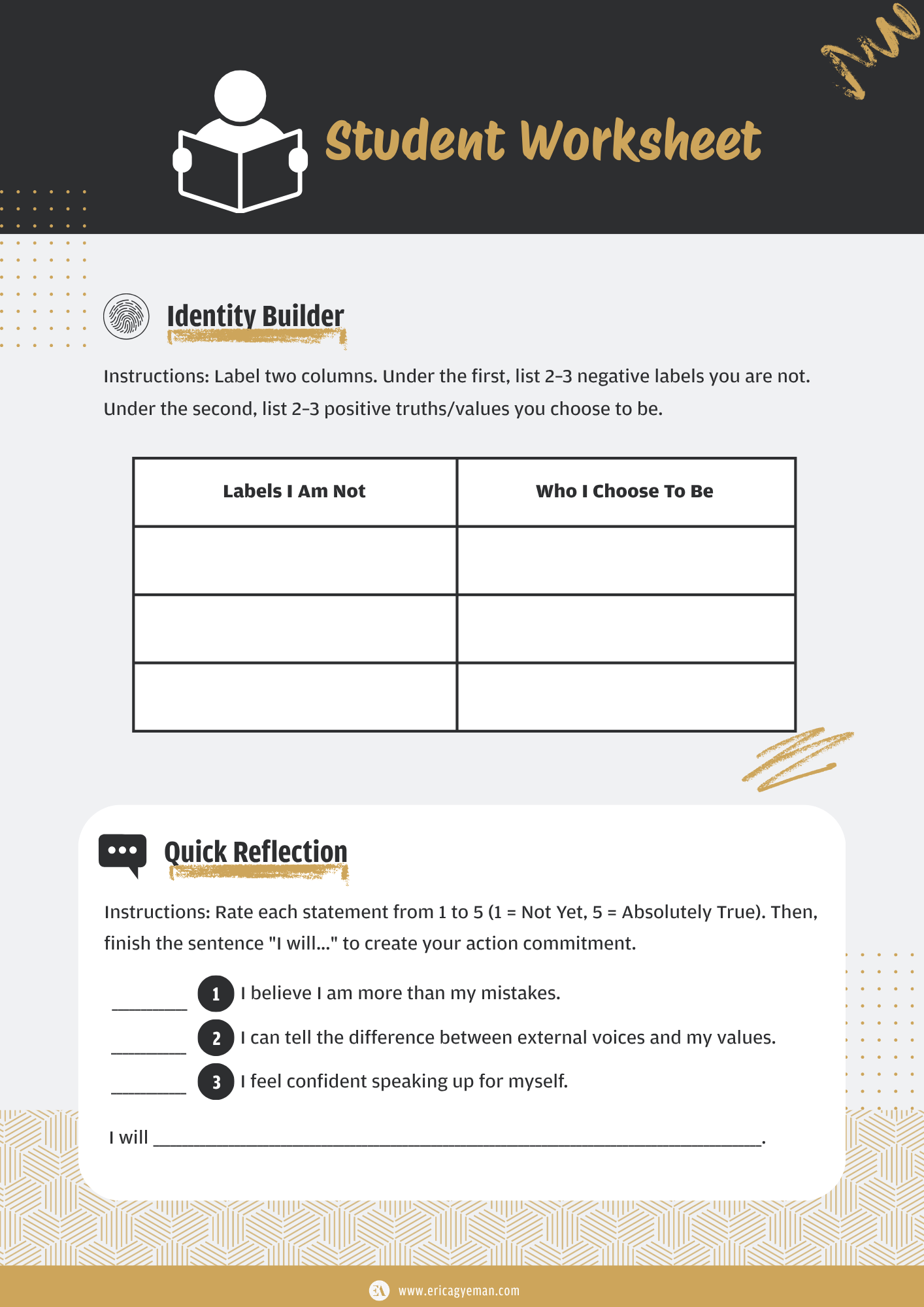 Impact & Reflection worksheet – second preview