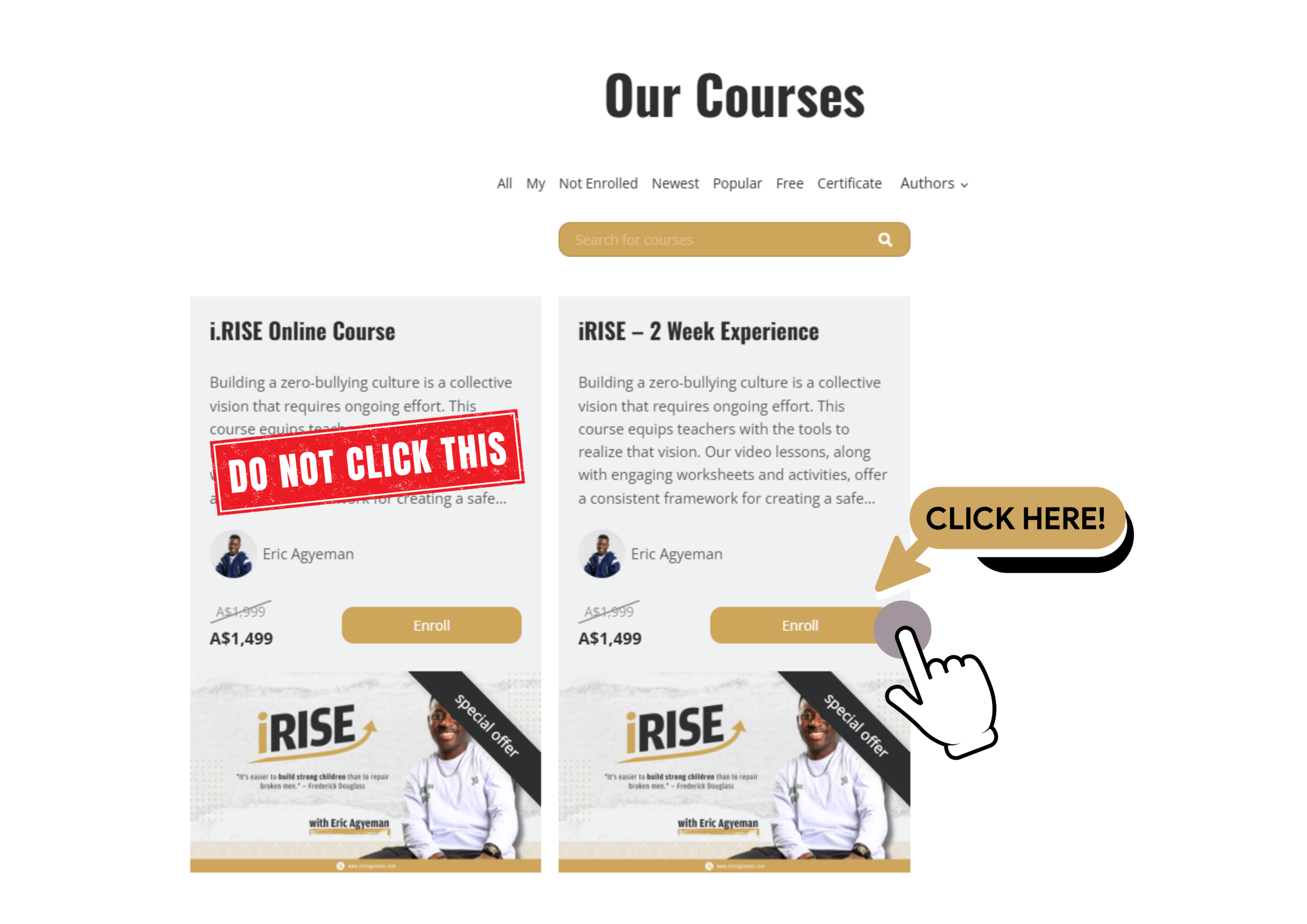Visual guide to claiming your 2-Week Experience